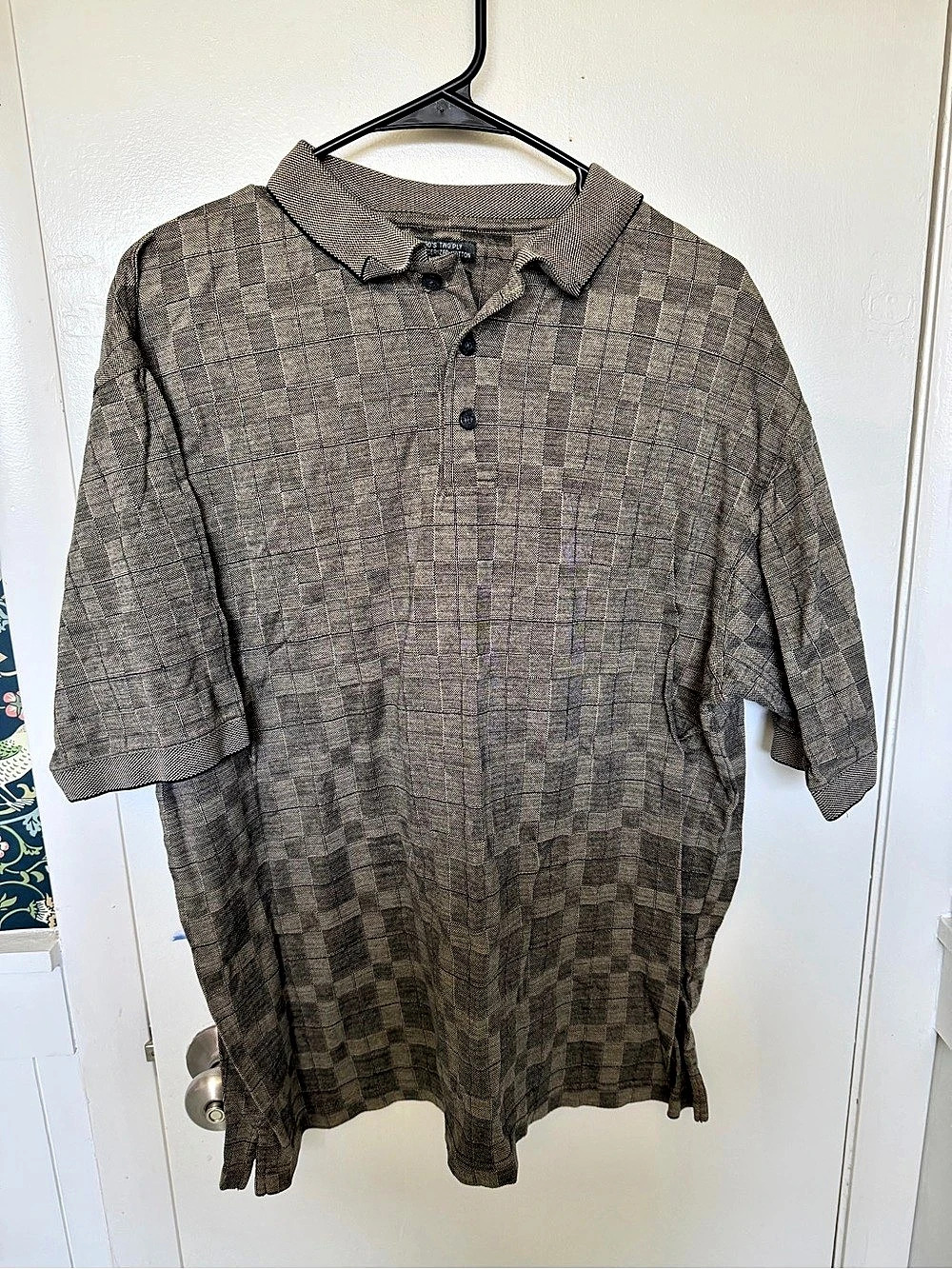 Haggar Men's Brown Geometric Shirt